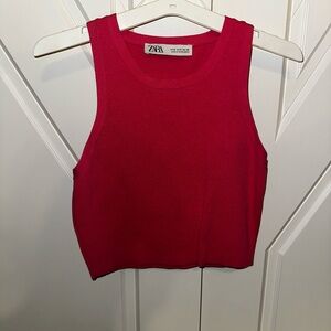Zara Red Sleeveless Top